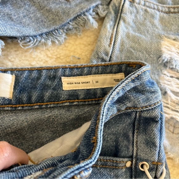 bundle of 3 pacsun high rise denim blue shorts size 22 - Picture 2 of 4